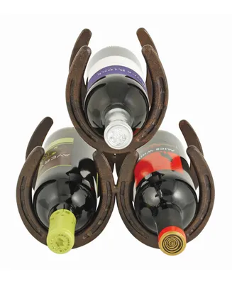 Foster & Rye Horseshoe 3 Bottle Metal Wine Rack