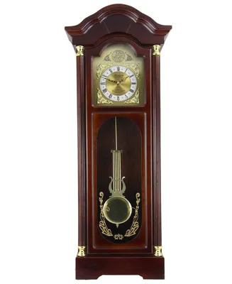 Bedford Clock Collection 33" Antique Chiming Wall Clock with Roman Numerals