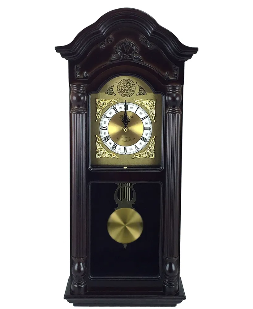 Bedford Clock Collection 25.5" Chiming Wall Clock with Roman Numerals