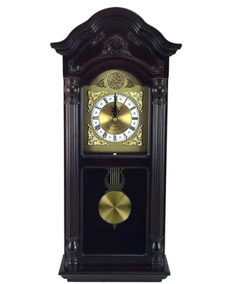 Bedford Clock Collection 25.5" Chiming Wall Clock with Roman Numerals