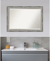 Amanti Art Waveline Silver-tone Framed Bathroom Vanity Wall Mirror