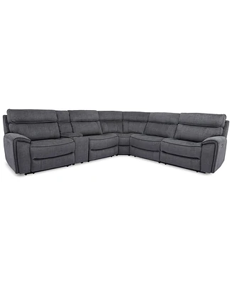 Closeout! Hutchenson -Pc. Fabric Sectional with Power Recliners