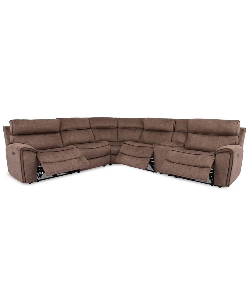 Closeout! Hutchenson -Pc. Fabric Sectional with Power Recliners