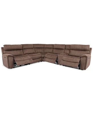 Closeout! Hutchenson -Pc. Fabric Sectional with Power Recliners