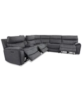 Closeout! Hutchenson -Pc. Fabric Sectional with Power Recliners