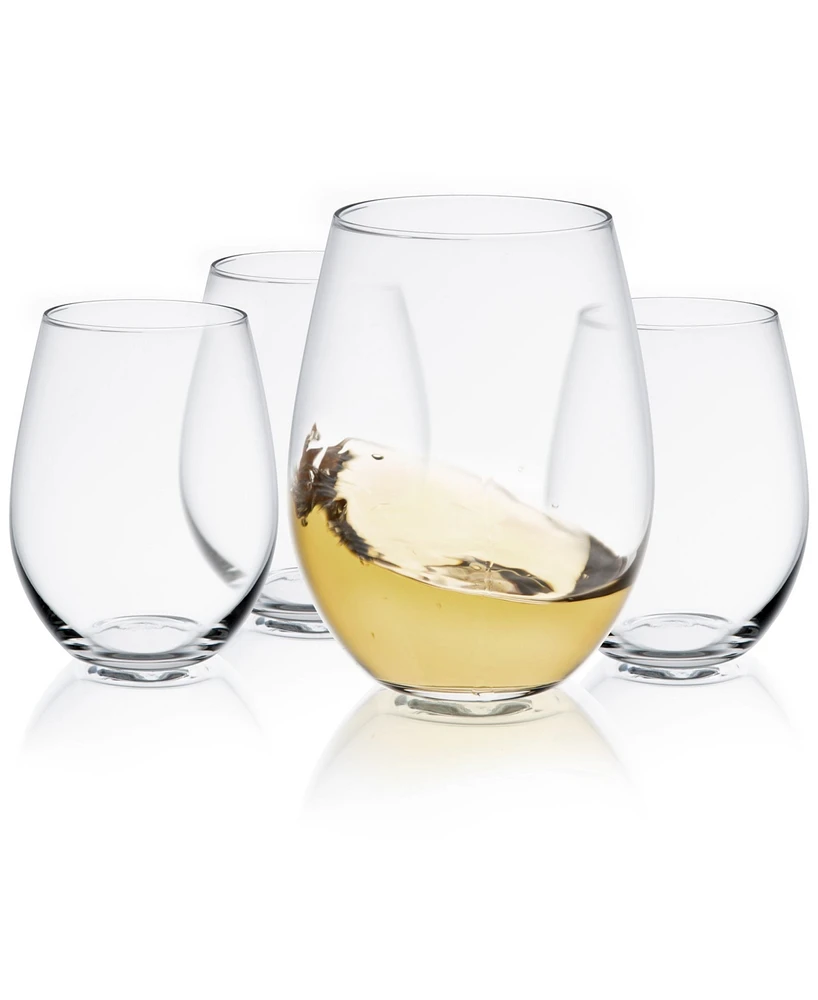 JoyJolt Spirits Stemless Wine Glass Set of 4