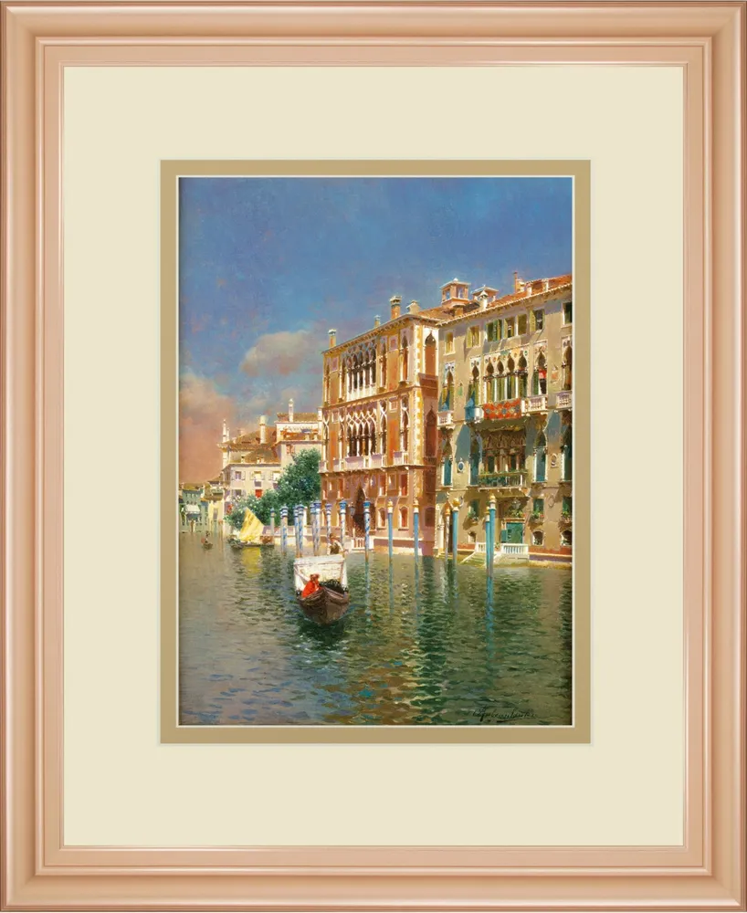 Classy Art The Grand Canal, Venice by Rubens Santora Framed Print Wall Art, 34" x 40"