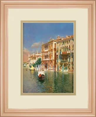 Classy Art The Grand Canal, Venice by Rubens Santora Framed Print Wall Art, 34" x 40"