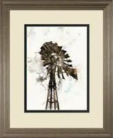 Classy Art Watercolor Windmill by White Ladder Framed Print Wall Art, 34" x 40"