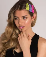 Soho Style Beaded Neon Hair Clip 3 Piece Set