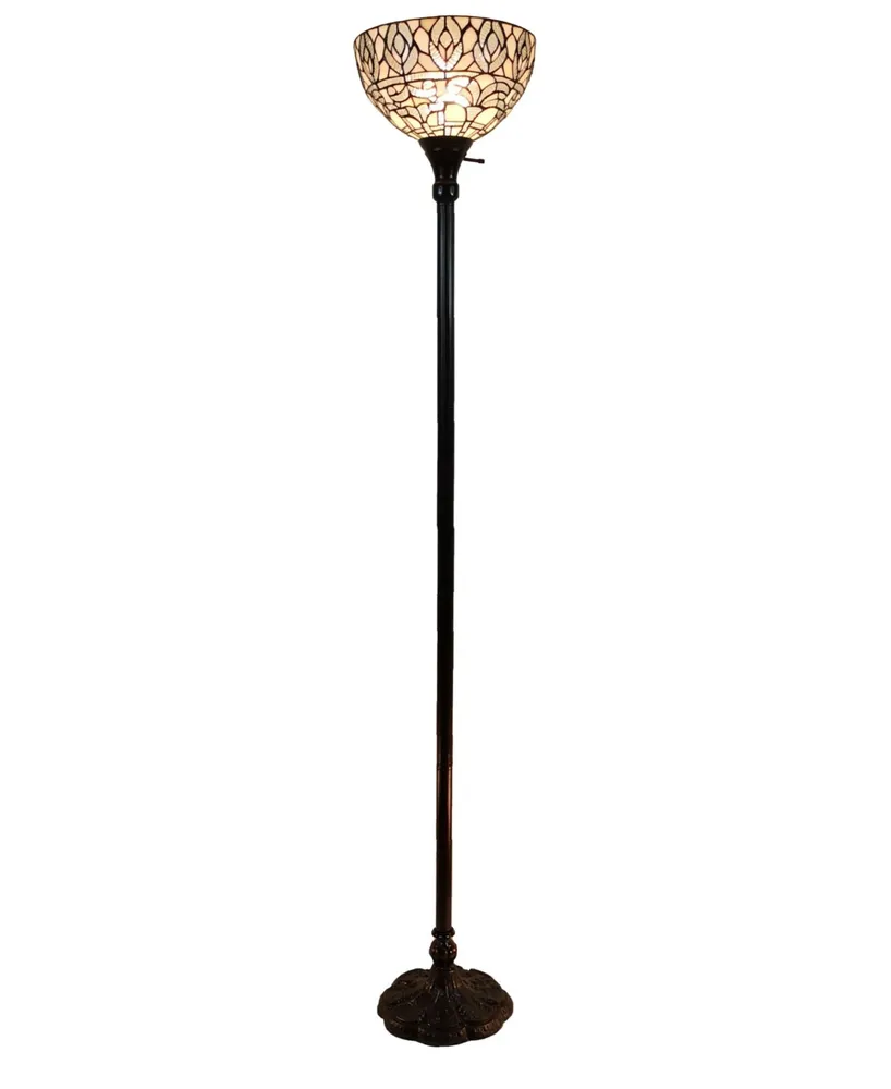 Amora Lighting Tiffany Style Torchiere Floor Lamp