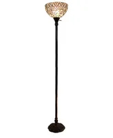 Amora Lighting Tiffany Style Torchiere Floor Lamp