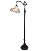 Amora Lighting Tiffany Style Floral Design Floor Reading Lamp