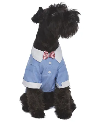 Parisian Pet Square Cuff Dog Shirt With Bow Tie