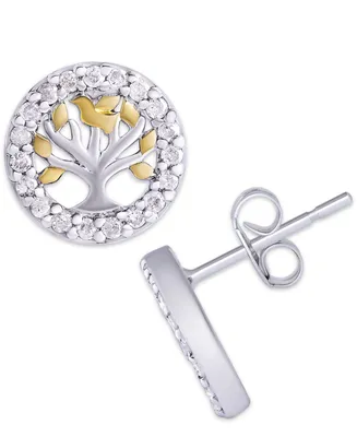 Diamond 1/3 ct. t.w. Family Tree Stud Earrings in Sterling Silver