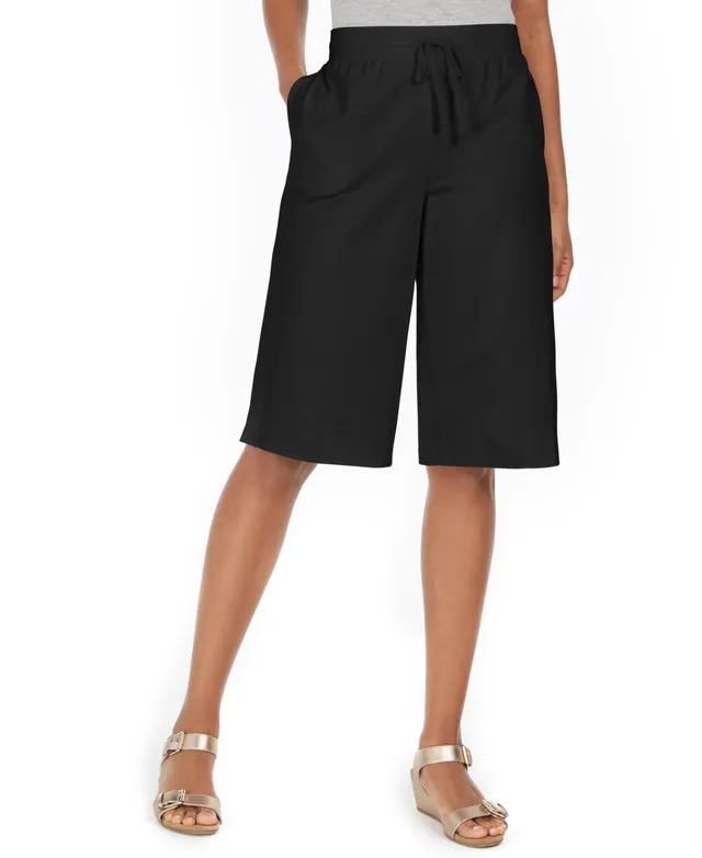 Karen Scott Plus Size Drawstring Skimmer Shorts, Created For Macy's In  Bright White