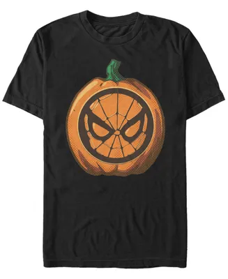 Marvel Men's Spider-Man Mask Pumpkin Carving Short Sleeve T-Shirt