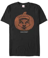 Marvel Men's Guardians of the Galaxy Rocket Pumpkin Face Short Sleeve T-Shirt