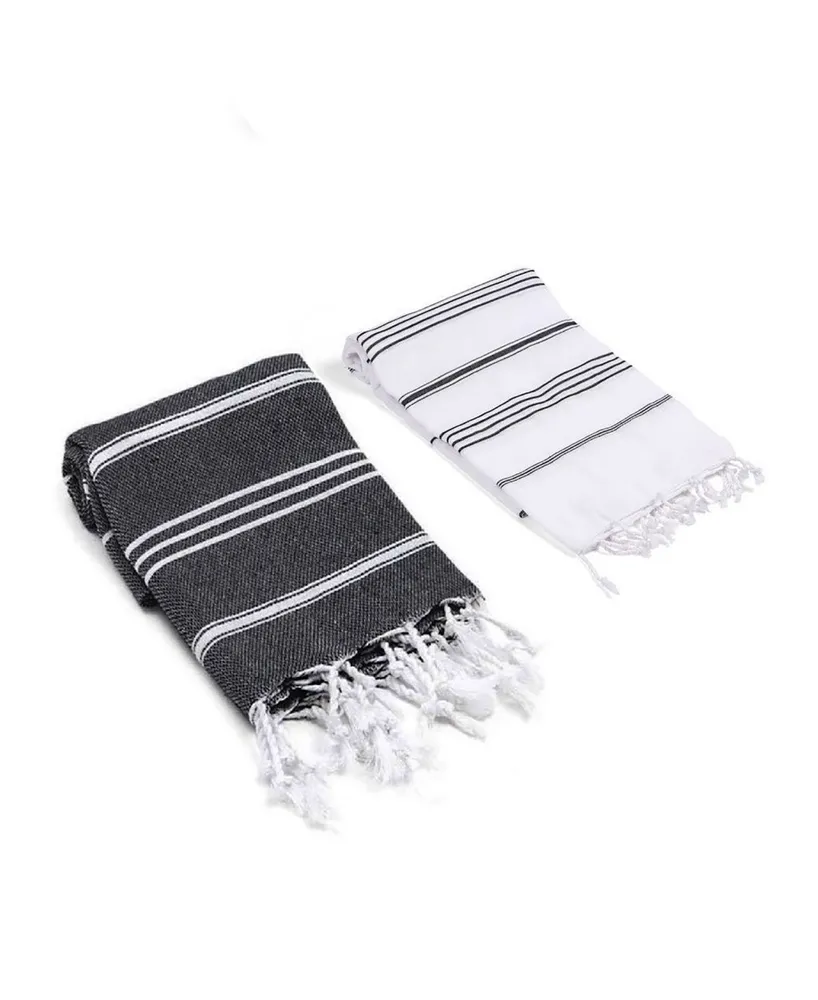 Pixel Turkish Hand / Kitchen Towel Bundle, Navy