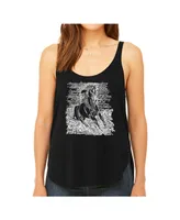 La Pop Art Women's Premium Word Flowy Tank Top- Popular Horse Breeds