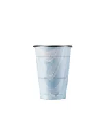 Thirstystone by Cambridge Navy and Light Blue Swirl 18 oz Party Cups - Set of 2