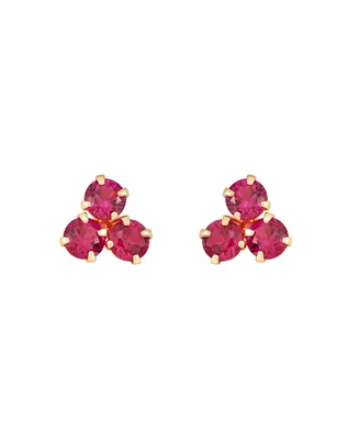Ruby (3/4 ct. t.w.) Button Stud in 10k Yellow Gold
