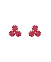 Ruby (3/4 ct. t.w.) Button Stud in 10k Yellow Gold