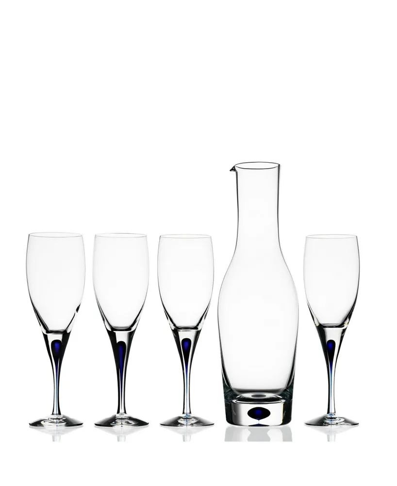 Orrefors Intermezzo Blue White Wine Glass