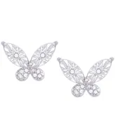 Diamond 1/10 ct. t.w. Butterfly Miracle Plate Stud Earrings in Sterling Silver