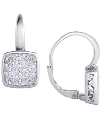 Diamond 1/4 ct. t.w. Square Cushion Leverback Earrings in Sterling Silver