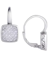Diamond 1/4 ct. t.w. Square Cushion Leverback Earrings in Sterling Silver