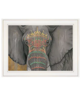 Trendy Decor 4U Tattooed Elephant by Britt Hallowell, Ready to hang Framed Print, Frame