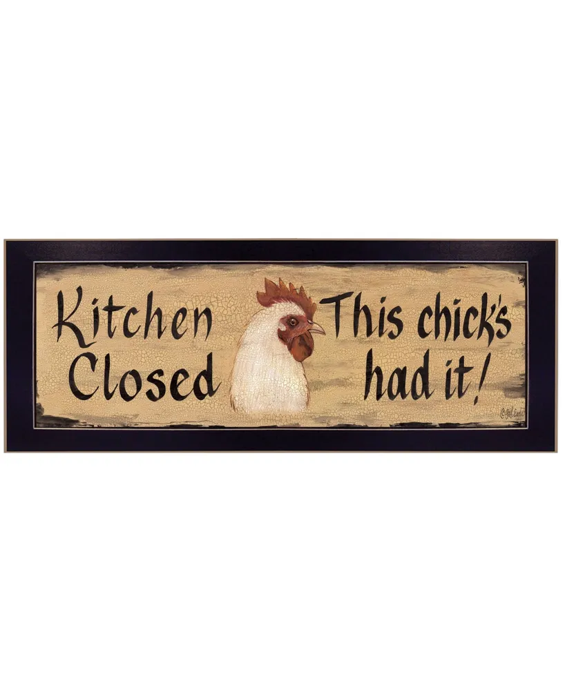 Trendy Decor 4U Kitchen Closed by Gail Eads, Ready to hang Framed Print, Black Frame, 20" x 8"