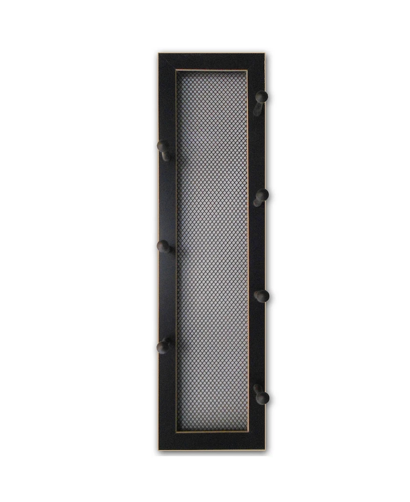 Trendy Decor 4U 7-Peg Mug Rack by Millwork Engineering, Black Frame, 7" x 26"
