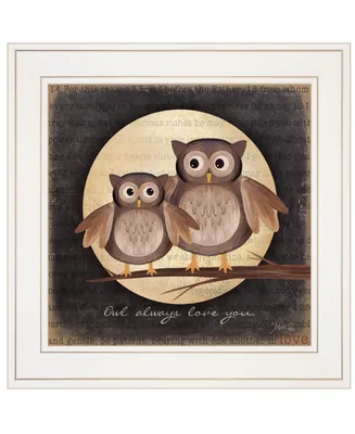 Trendy Decor 4U Owl Always Love Need You by Marla Rae, Ready to hang Framed Print, White Frame, 15" x 15"