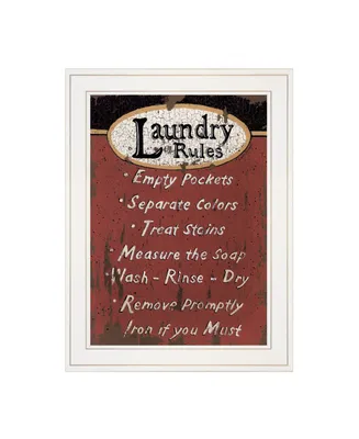 Trendy Decor 4U Laundry Rules by Linda Spivey, Ready to hang Framed Print, Frame