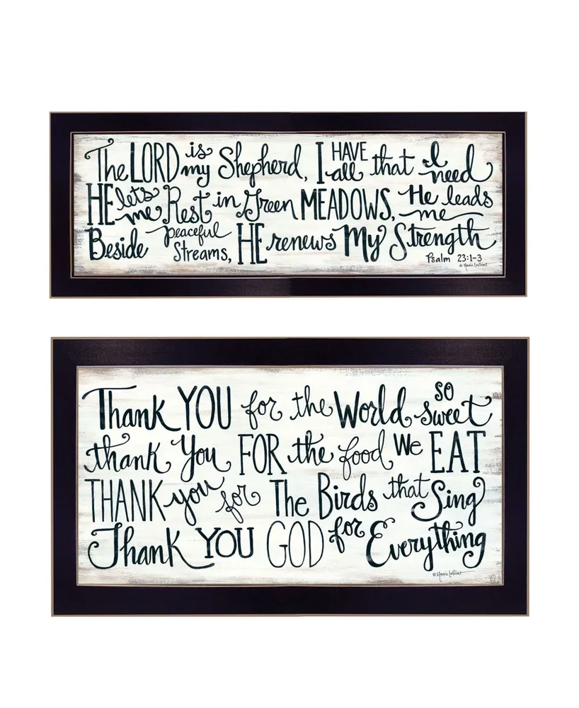 Trendy Decor 4U Thank You Lord 2-Piece Vignette by Annie LaPoint, Frame