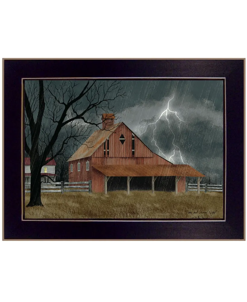 Trendy Decor 4U Dark and Stormy Night by Billy Jacobs, Ready to hang Framed Print, Black Frame, 18" x 14"