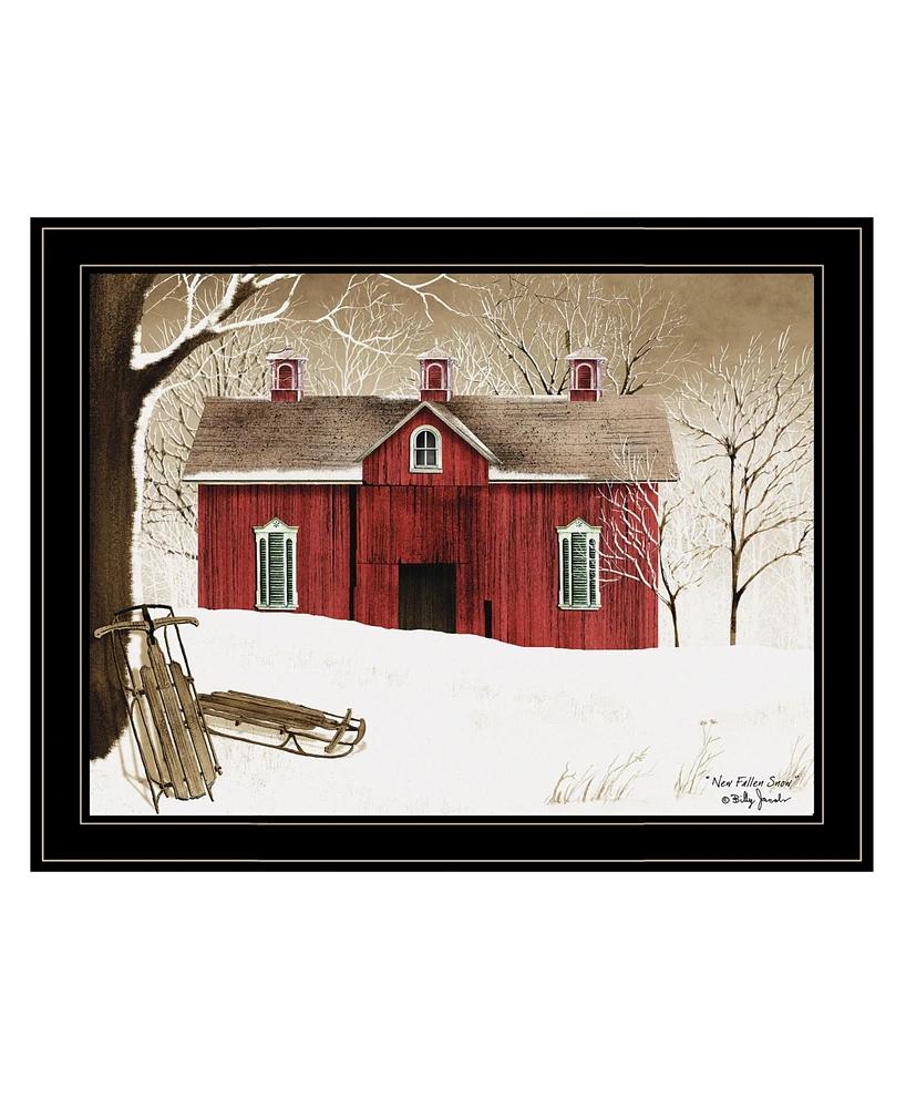 Trendy Decor 4U New Fallen Snow by Billy Jacobs, Ready to hang Framed Print, Black Frame, 27" x 21"