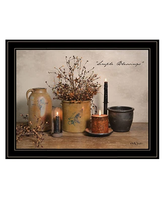 Trendy Decor 4U Simple Blessings by Billy Jacobs, Ready to hang Framed Print, Black Frame, 27" x 21"