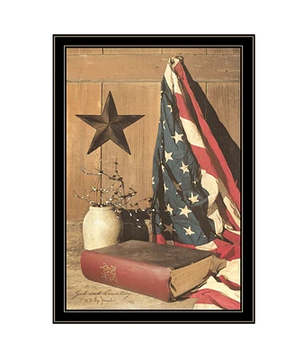 Trendy Decor 4U God and Country by Billy Jacobs, Ready to hang Framed Print, Black Frame, 23" x 33"