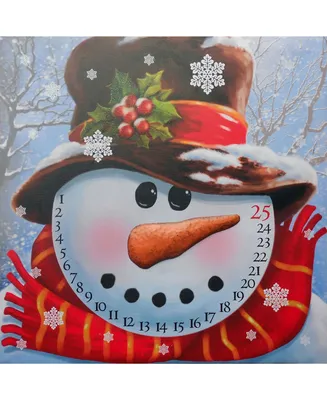 Trendy Decor 4U Lighted Canvas: Snowman Advent Calendar, 16" x 20"