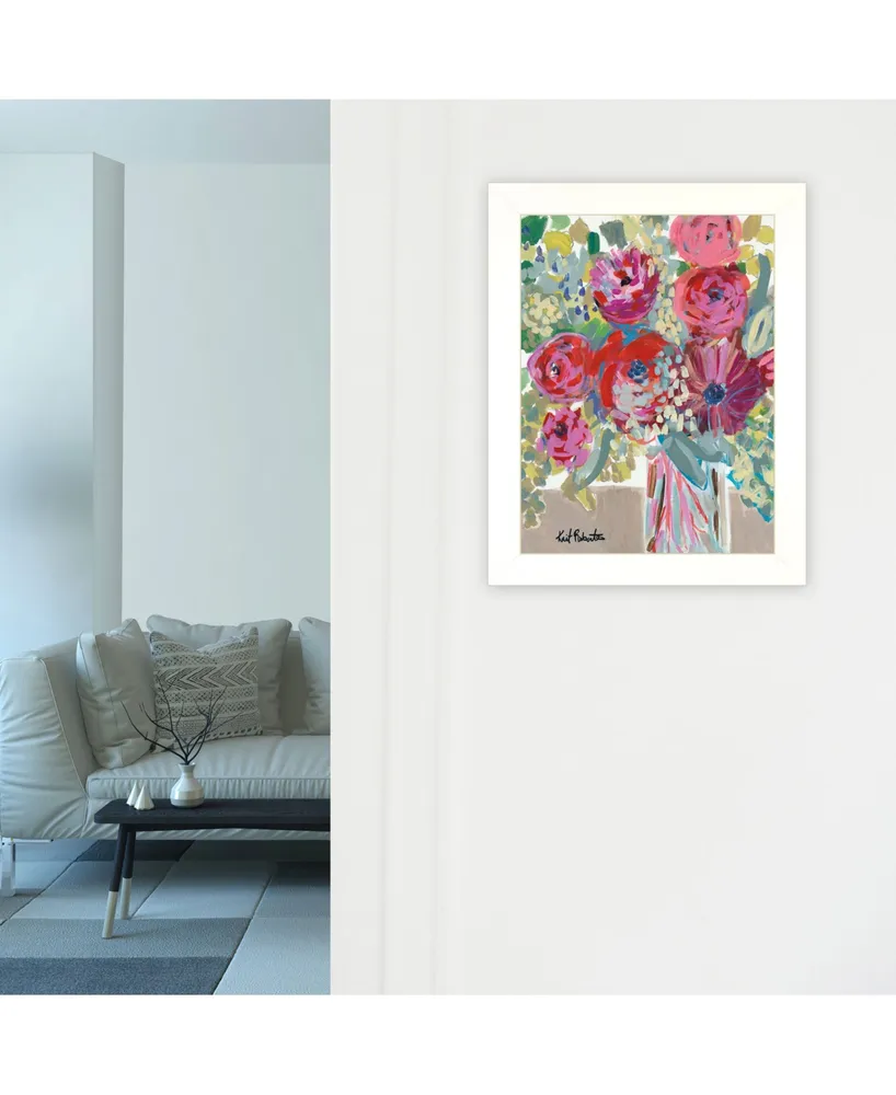 Trendy Decor 4U Blooming in the Window Sill by Kait Roberts, Ready to hang Framed Print, White Frame, 15" x 19"