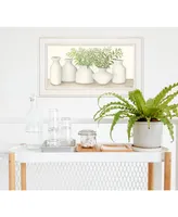 Trendy Decor 4U Simplicity in White Ii by Cindy Jacobs, Ready to hang Framed Print, White Frame, 21" x 11"