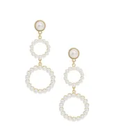 Ettika Night Out Hoop Drop Imitation Pearl Earrings