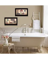 Trendy Decor 4U Bath Collection By Pam Britton, Printed Wall Art, Ready to hang, Black Frame, 20" x 11"