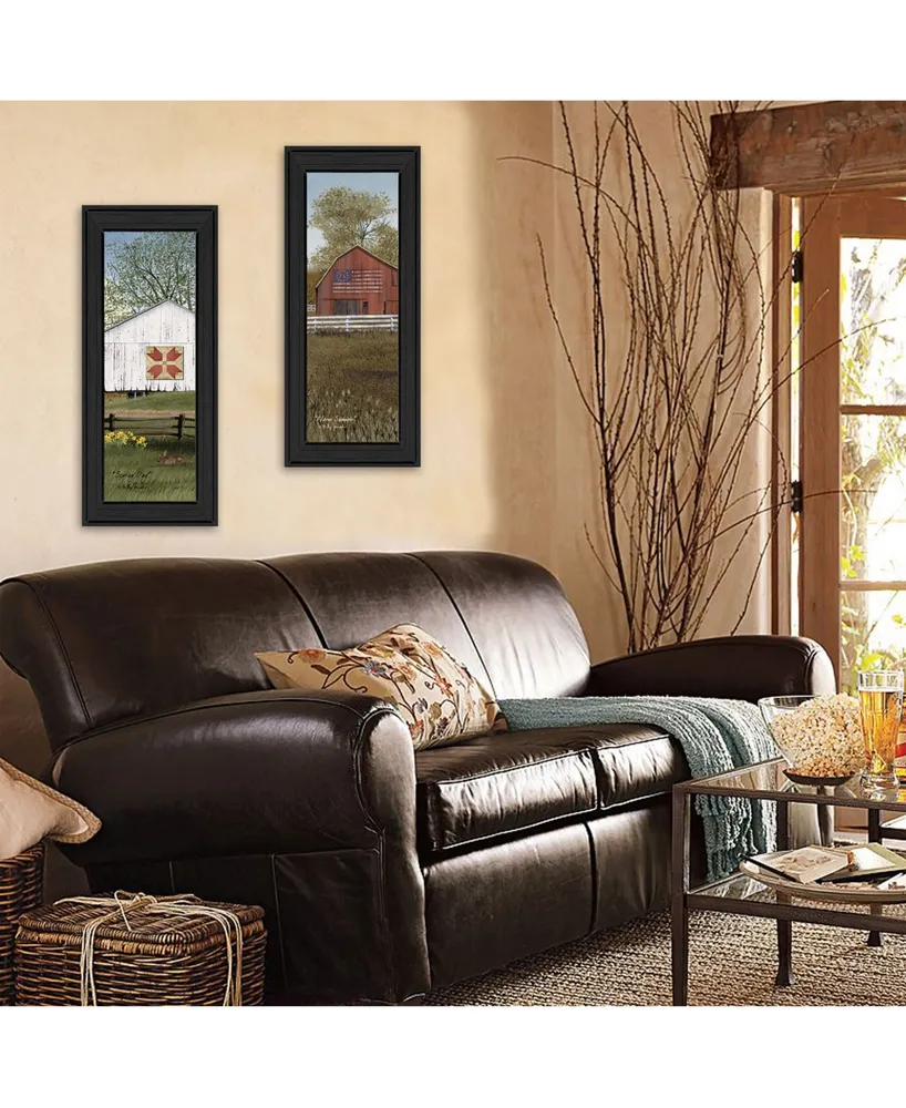 Trendy Decor 4U Country Barns Collection By Billy Jacobs, Printed Wall Art, Ready to hang, Black Frame, 8" x 20"