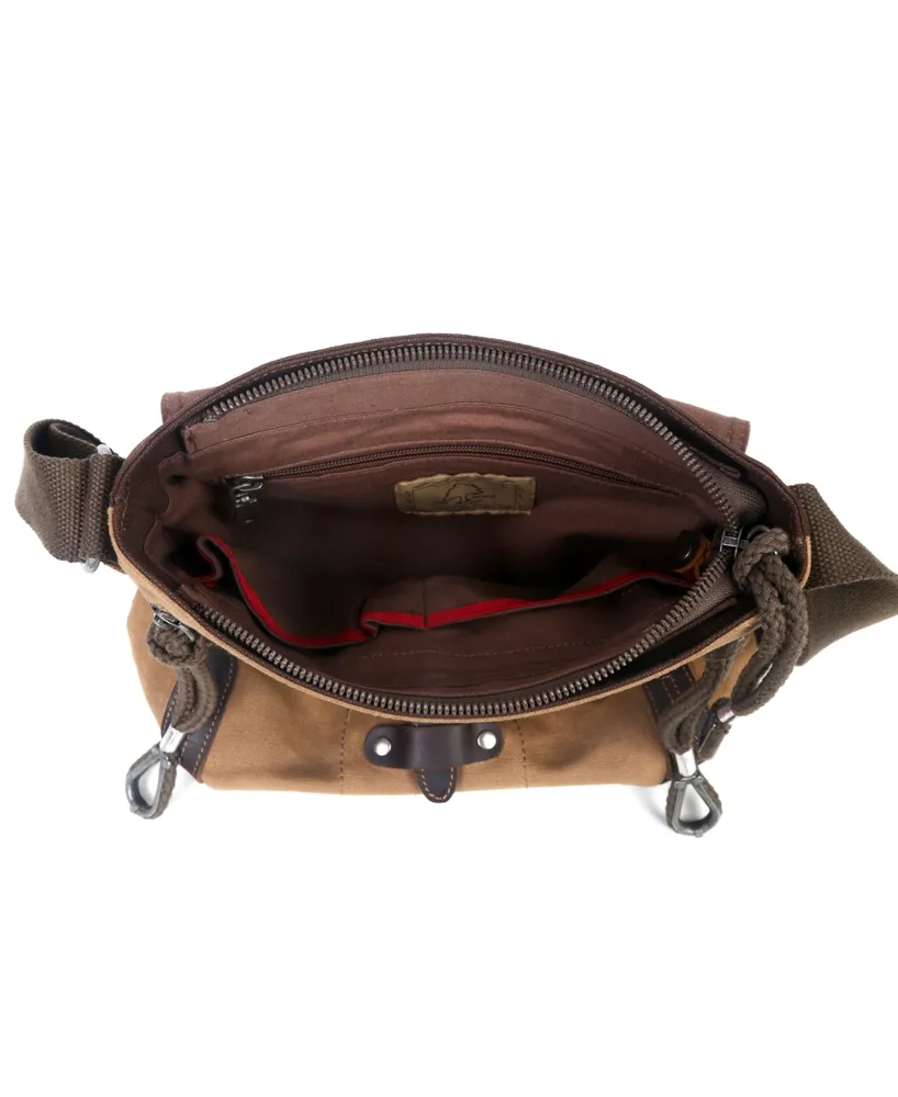 Tsd Brand Hidden Woods Canvas Traveler Crossbody Bag