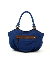 Tsd Brand Bold Lotus Canvas Hobo Bag