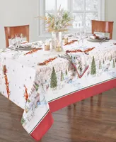 Elrene Santa's Snowy Sleighride Tablecloth